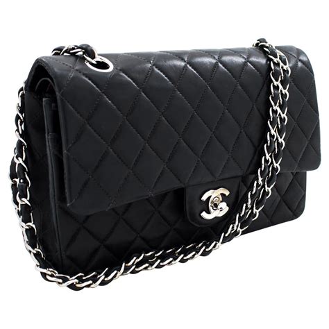 chanel black and silver bag mini|Chanel mini flap bag lambskin.